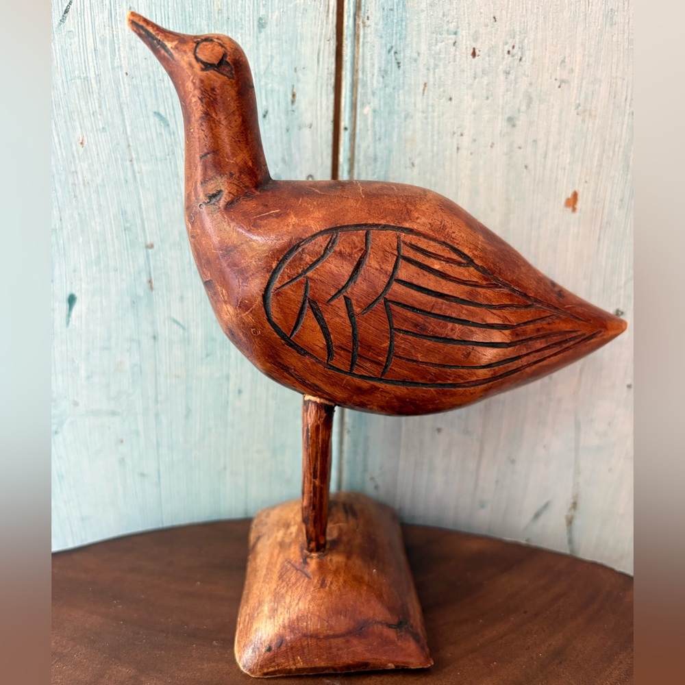 From Grand Cayman Island, BWI Handcrafted Wooden Bird Sculpture - Picture 2 of 10